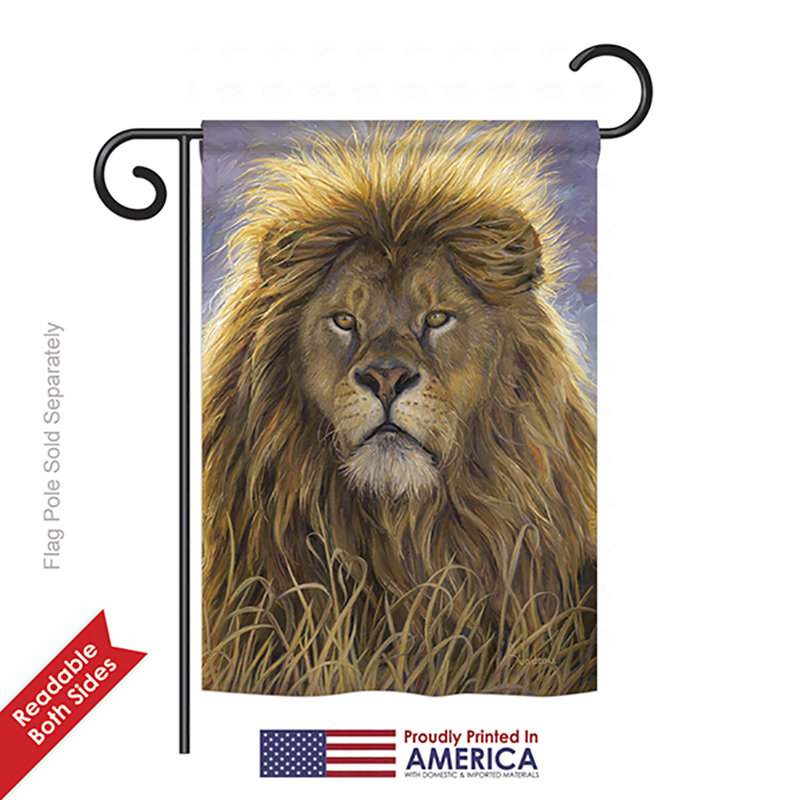 Drapeau de jardin lion en polyester 19 po x 13 po Lion