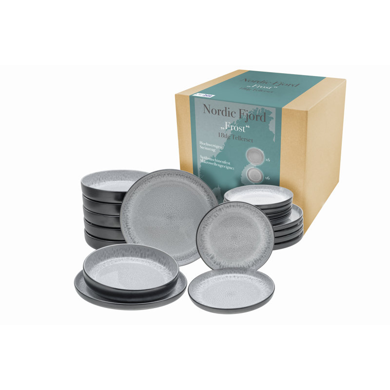 Nordic Fjord 18 Piece Dinnerware Set, Service for 6