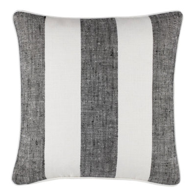 Awning Stripe Grey Indoor/Outdoor Decorative Pillow Cover