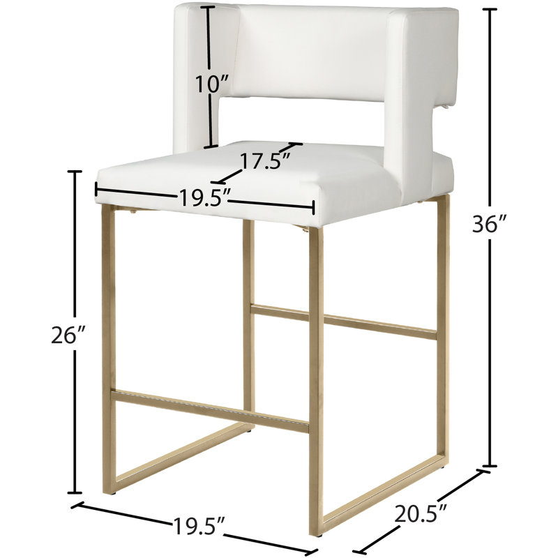 Tabouret de comptoir 26 po Caleb, Or brossé