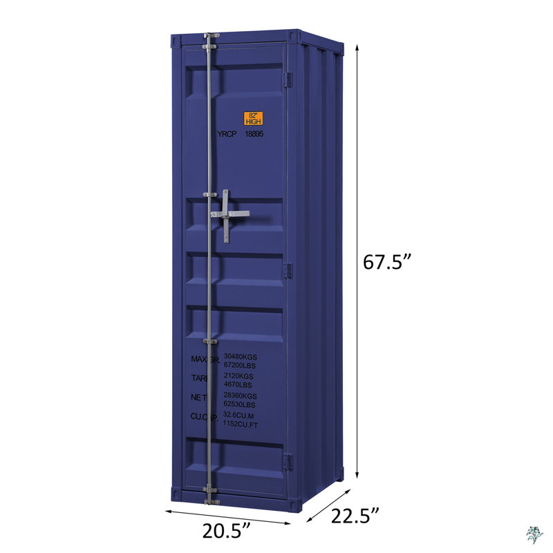 Garde-robe avec serrure de contenant pleine longueur, Bleu