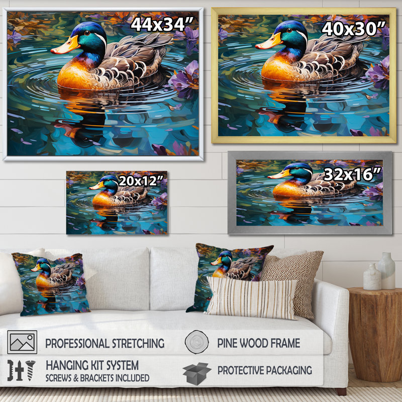 Art mural Art Nouveau Nature, Cadre flottant brun, H 12 po x l 20 po x P 1 po