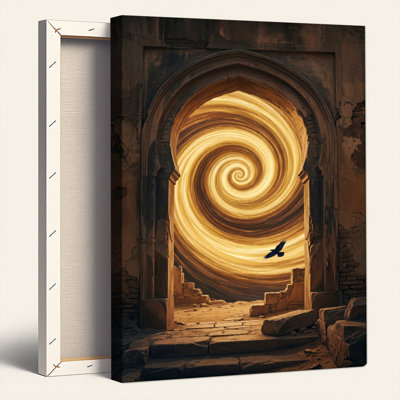 «Gallery Wrap», art mural sur toile pour le salon, la chambre à coucher, le bureau ou le vestibule - décoration murale décorative avec portail mystique