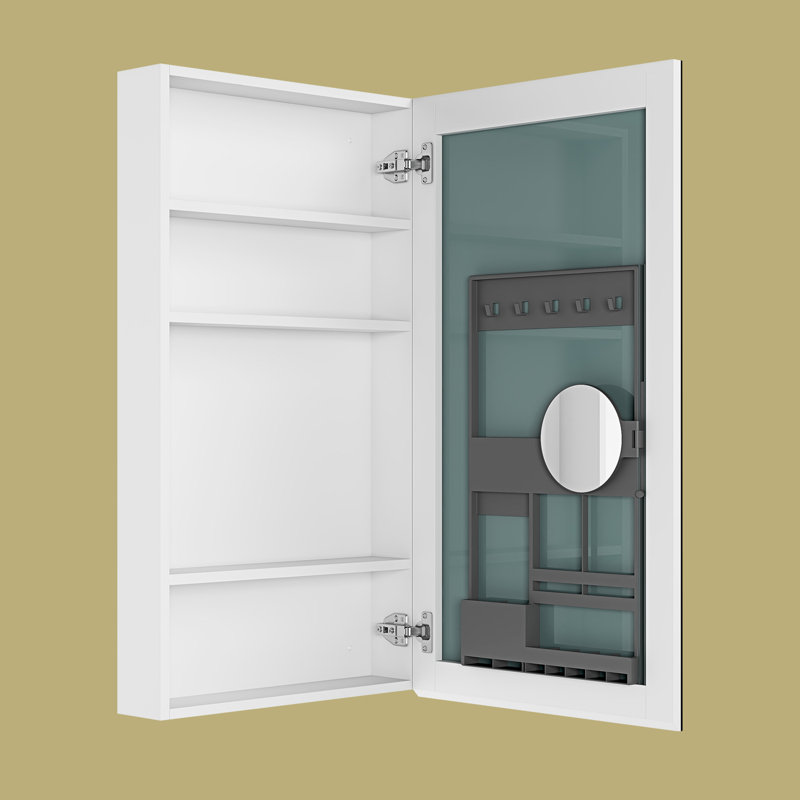 Armoire à pharmacie encastrée ou à fixation en surface avec miroir