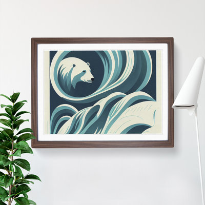 Polar Bear Deco - Framed Print