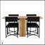 Ensemble de table de salle à manger extensible moderne et compacte avec rangement et 4 chaises en cuir PU pour les petits espaces-1317075947
