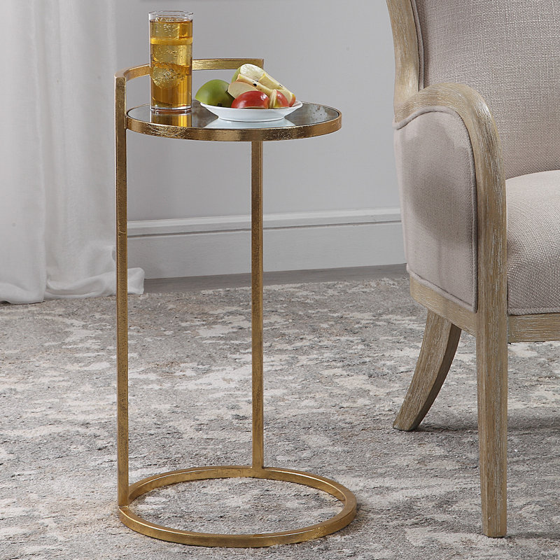 Penfold Mirrored Glass Top End Table