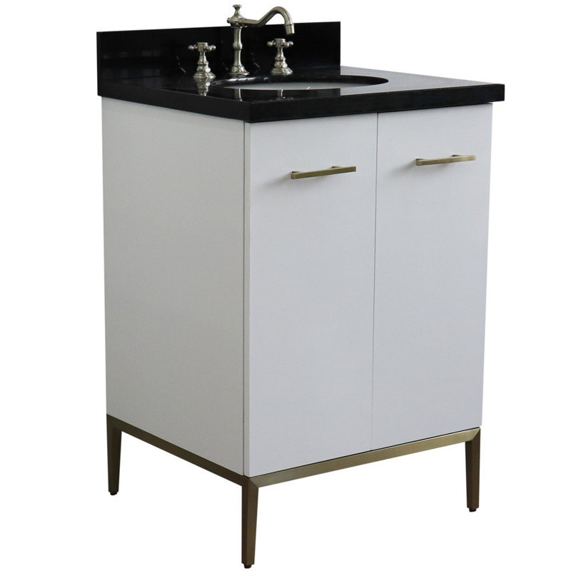 25'' Single Bathroom Vanity with Top, Black