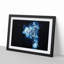 Blue Neon Motocross in Abstract - Picture Frame Painting Print-55687217-55687216