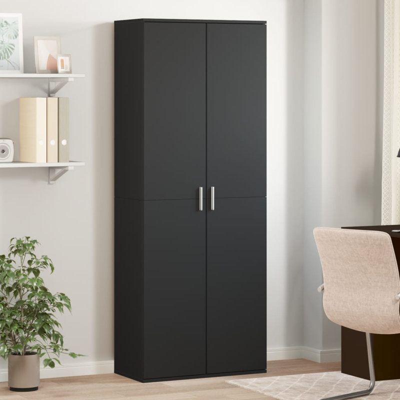 Highboard 70 X 35 X 180 Cm Engineered Wood, Black