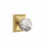Ensemble de boutons de passage Emtek Select, rosette Wilshire, tige conique, bouton en marbre blanc, CF