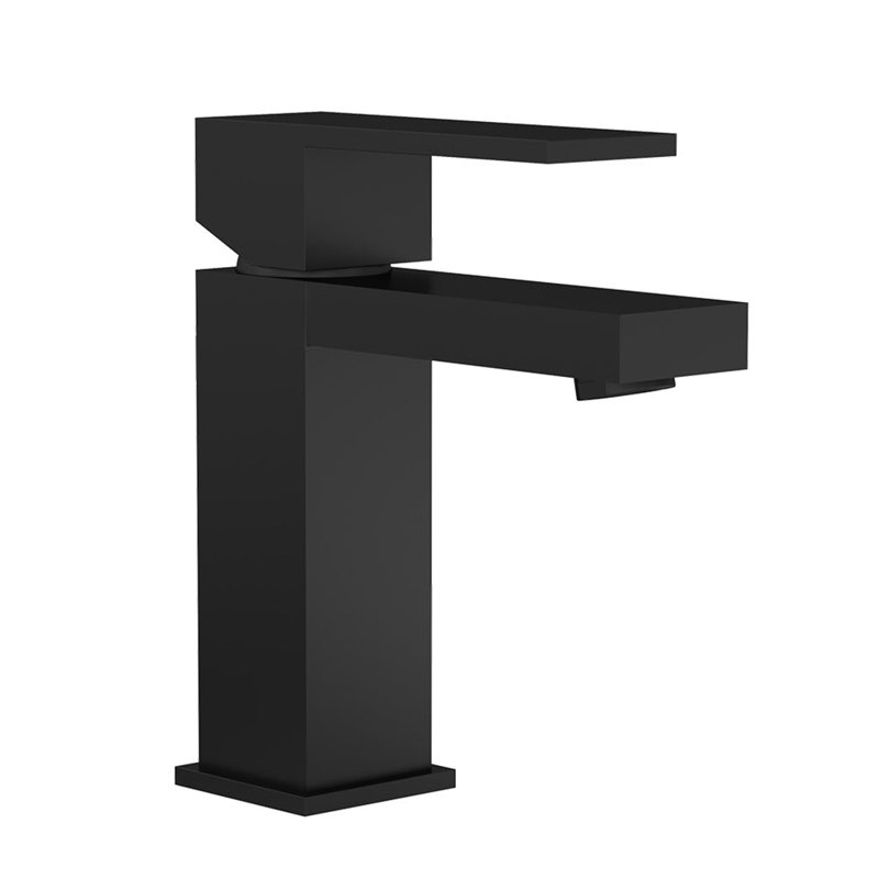 Devon Bathroom Faucet - Single Hole - 6" Brass, Matt Black