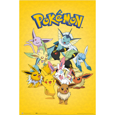  Officiellement sous licence Pokémon - Evee Evolution, affiche d'art - 24 x 36 po - reproduction décorative - papier affiche - prêt à encadrer