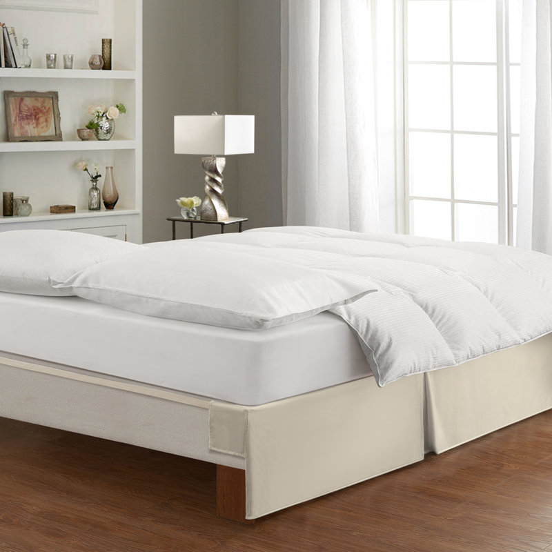 Bed Maker's No Lift Wrap Around Bedskirt, 14" Drop, Queen, Silver, Queen, Silver