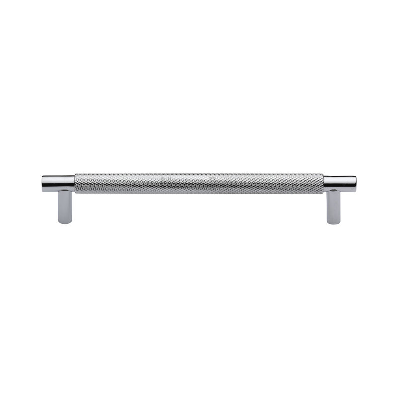 Heritage Brass Signac Heritage Cabinet Pull Partial Knurl Design, Polished Chrome, 16cm center to center