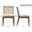 Rattan Back Dining Chair Indoor&Outdoor Armless Accent Side Chair, Easy Assembly Upholstered Dining Chair for Kitchen Restaurant Patio-1833741624-1833741630