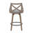 Fixed Height Counter Stool In Light Grey Wood And Grey Fabric - Set Of 2