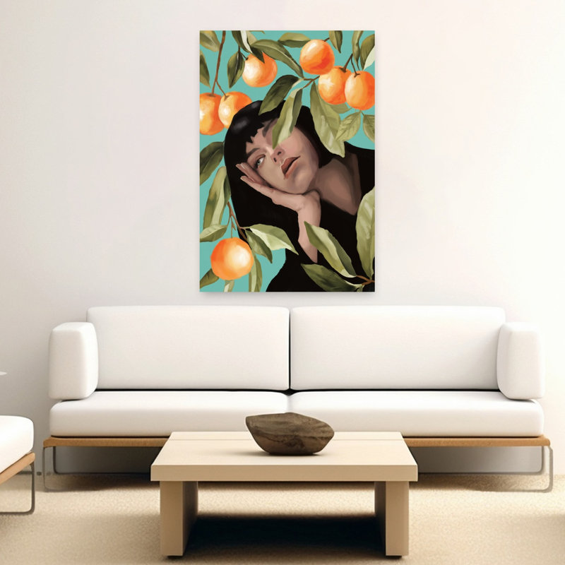 Art mural contemporain abstrait Tangerine Dream, H 60 po x l 40 po