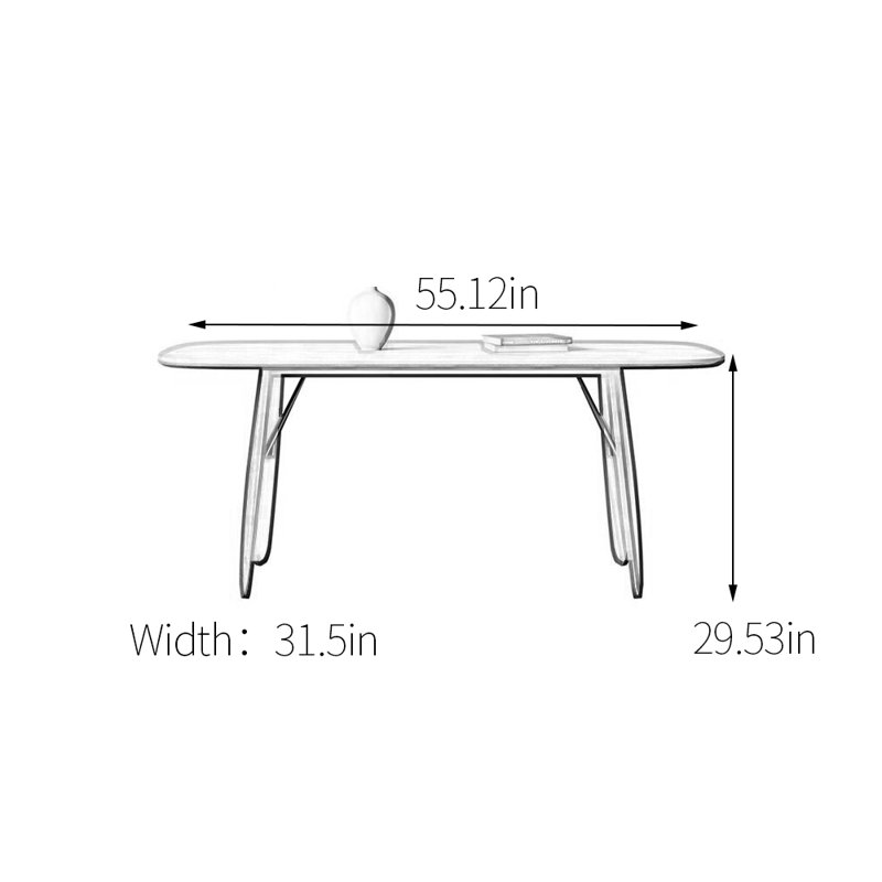 Cicada wing unique dining table, 29.53"H x 55.12"L x 31.5"W