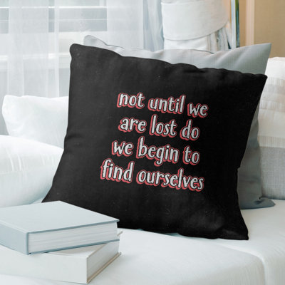Find Yourself Quote Chalkboard Style Pillow Cover