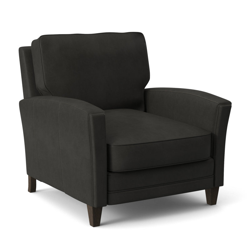 Zion Armchair, Cobblestone, Outsider Raven Genuine Leather