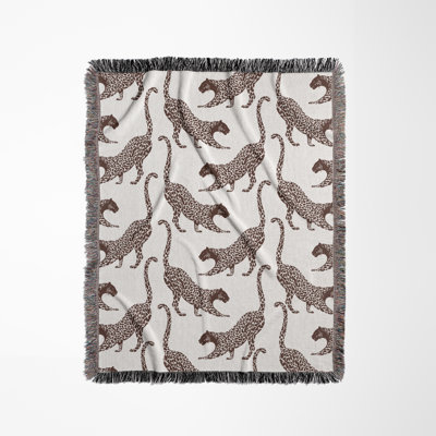 Bolt Leopard Cotton Blend Blanket Throw