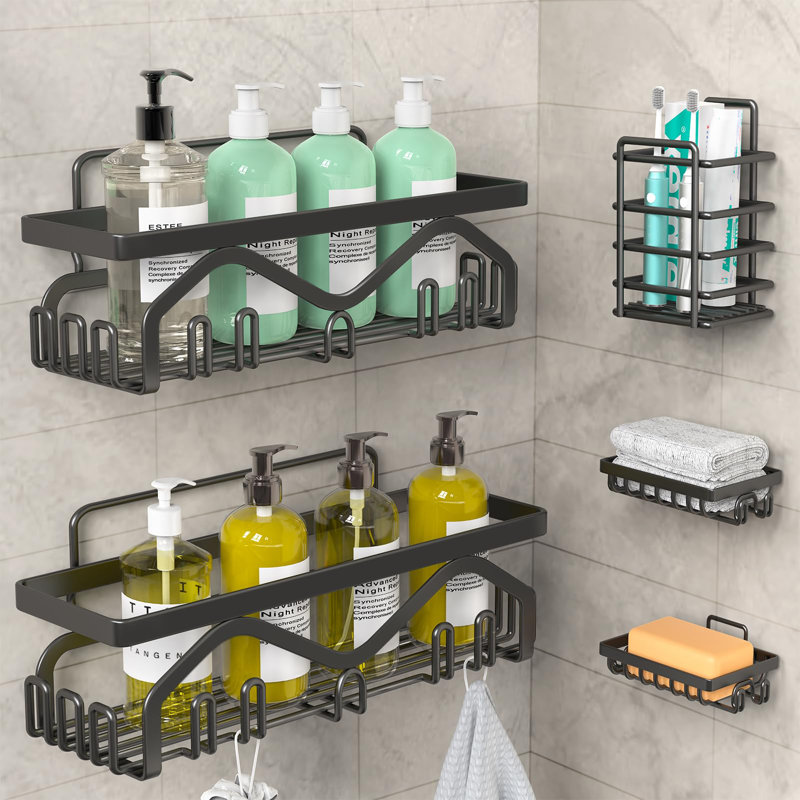 Floating Shelves Wall Stainless Steel Shower Shelf, Matte Black