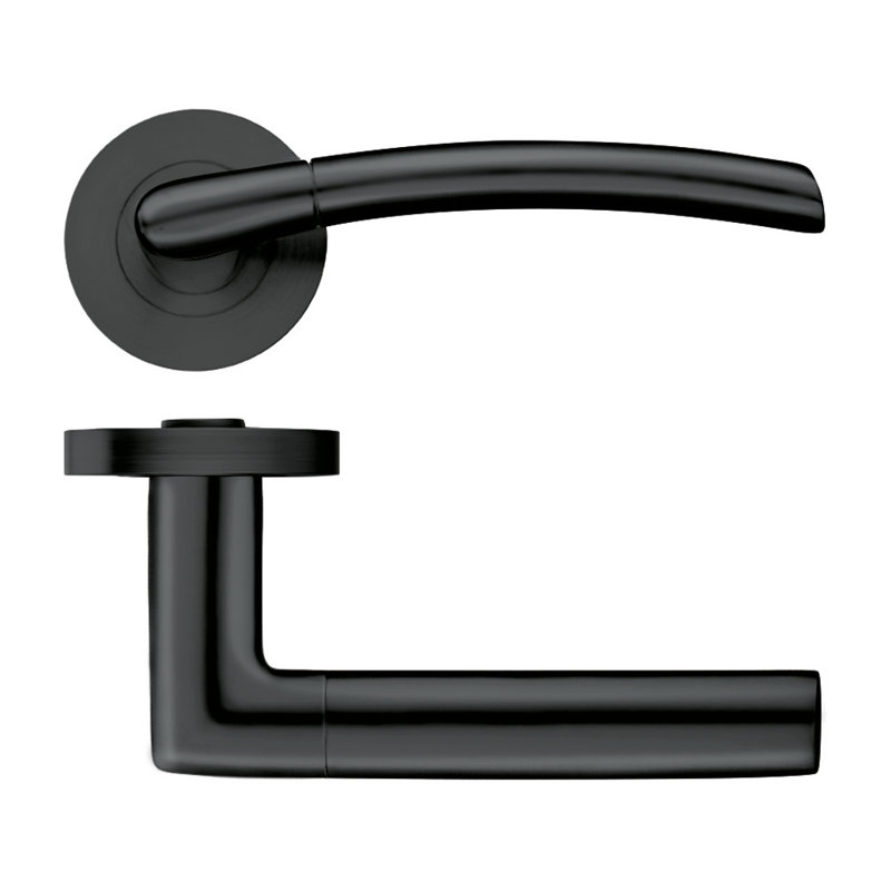 Olympus Latch Door Handle, Oscuro Matt Black