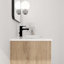 Meuble-lavabo mural de 30 po avec tiroir à fermeture en douceur, tablette latérale et lavabo en résine pour un rangement moderne et efficace