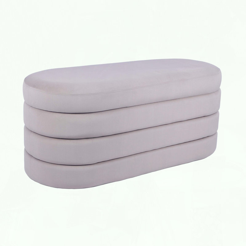 Banc repose-pieds avec rangement en velours