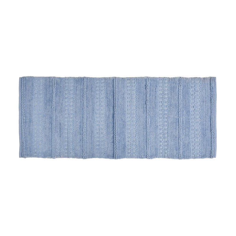Asalia Micro Chenille Bath Runner, 24" x 60, Blue