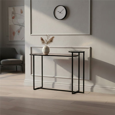 119cm Glass Top Console Table