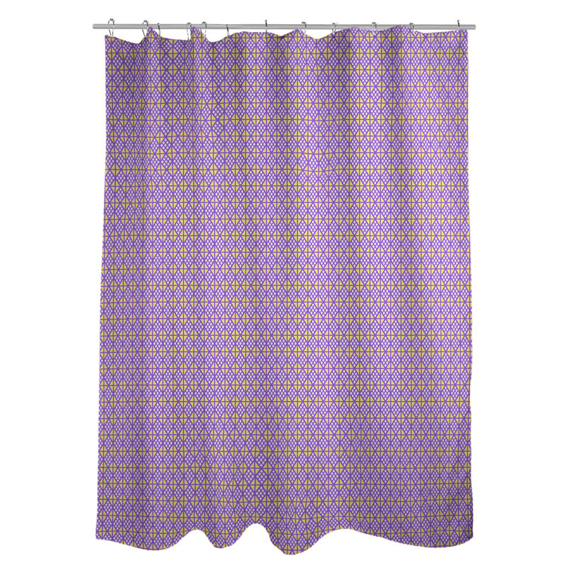 Rideau double double géométrique, Purple/Yellow Geometric III
