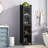 Contemporary Storage Cabinet With Four Glass Doors, Black For A Functional Home Ideal Entryway And Living Room-468413007-468413002