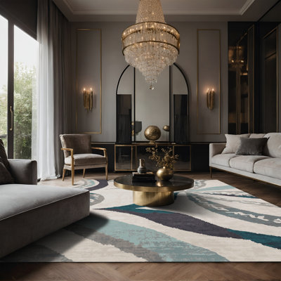 Tapis beige soyeux et moelleux