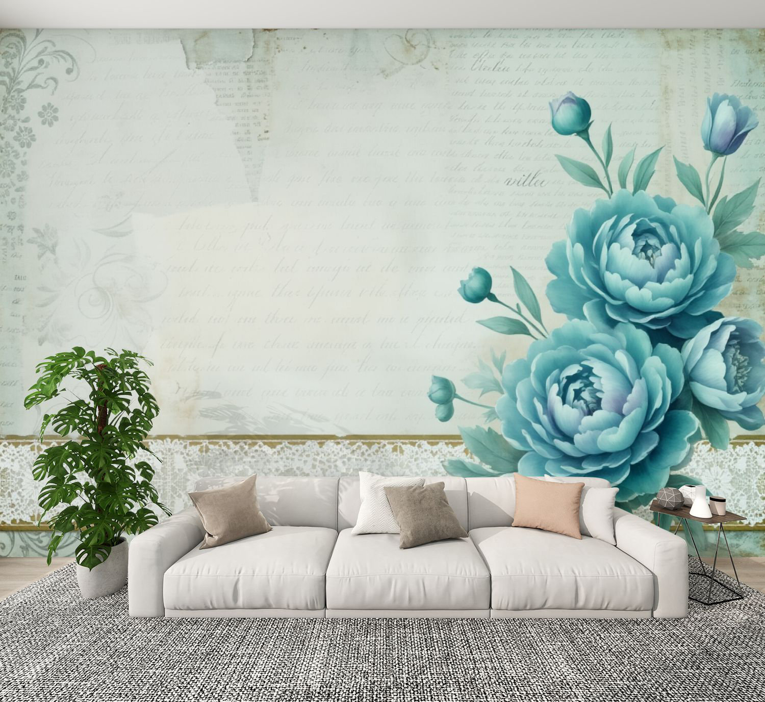 Red Barrel Studio® Vintage Peel and Stick Wallpaper Vintage Floral Soft ...
