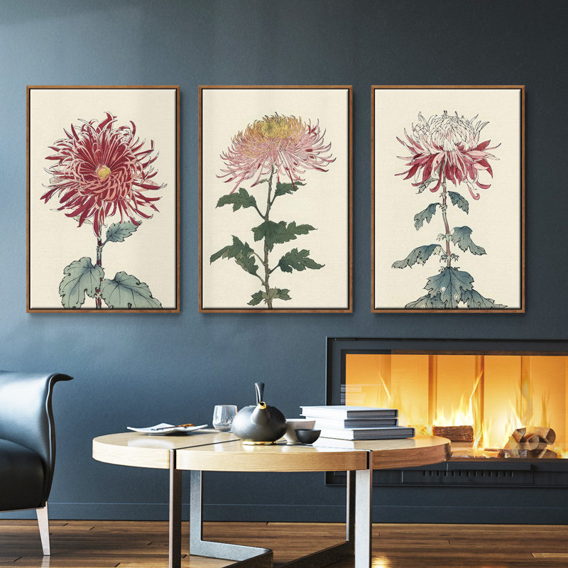Antique Turpin Botanical VII - Ensemble de 3 reproductions de photos sur toile, Noyer, H 27 po x l 54 po