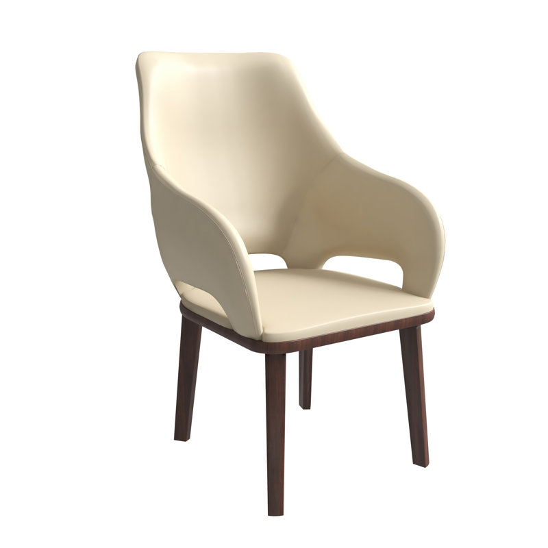 Chaise de salle à manger Kashley Mid-Century, Simple, Blanc