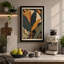 Golden Tropical Frame Art Deco 1 Piece Wrapped Canvas Wall Art-1909737028-1909737025
