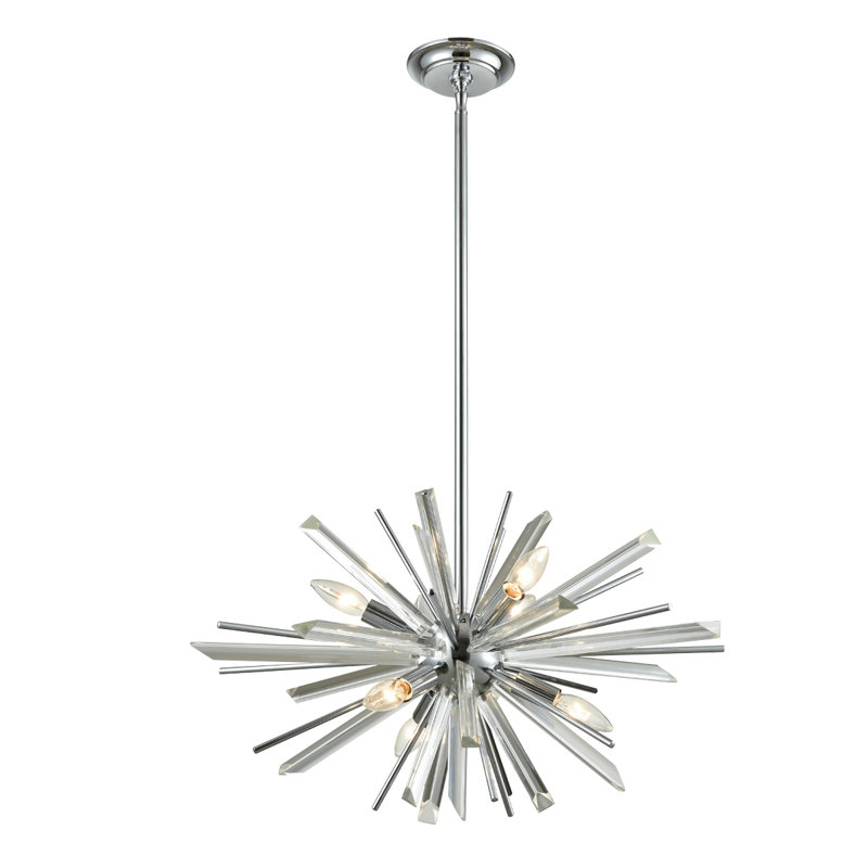 Palisades 6 - Light Chandelier, Antique Brass