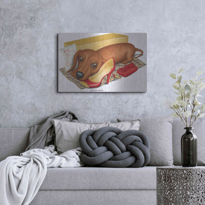 «Brown Dachshund Rouge à lèvres autoportrait» par Danny Gordon