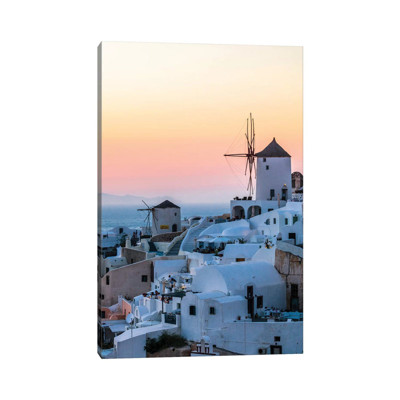 Sunset In Santorini by Matteo Colombo - Wrapped Canvas Print, 20.32 cm H x 30.48 cm W