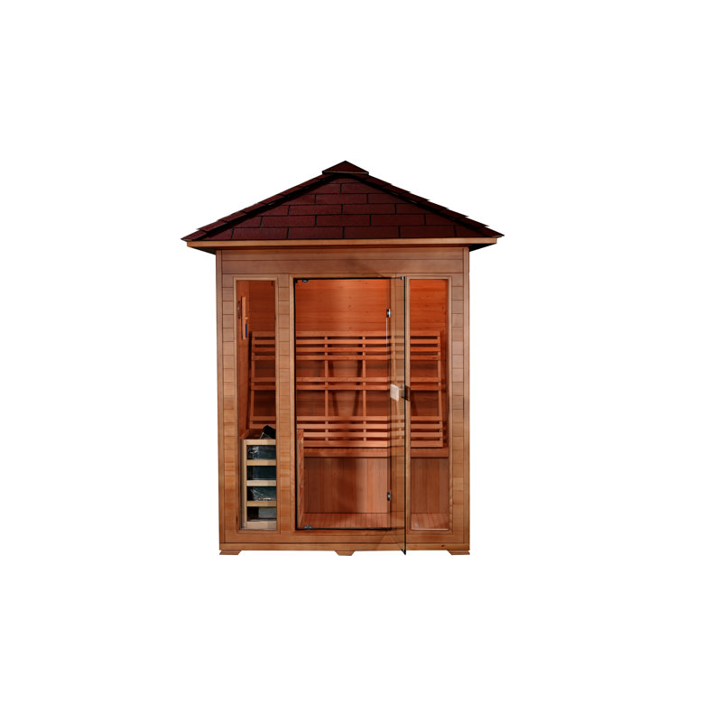 SunRay Saunas 3 - Person Bluetooth Compatible Traditional Steam Sauna in Hemlock