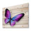 Violet et papillon bleu - reproduction moderne sur bois de pin naturel-58681119