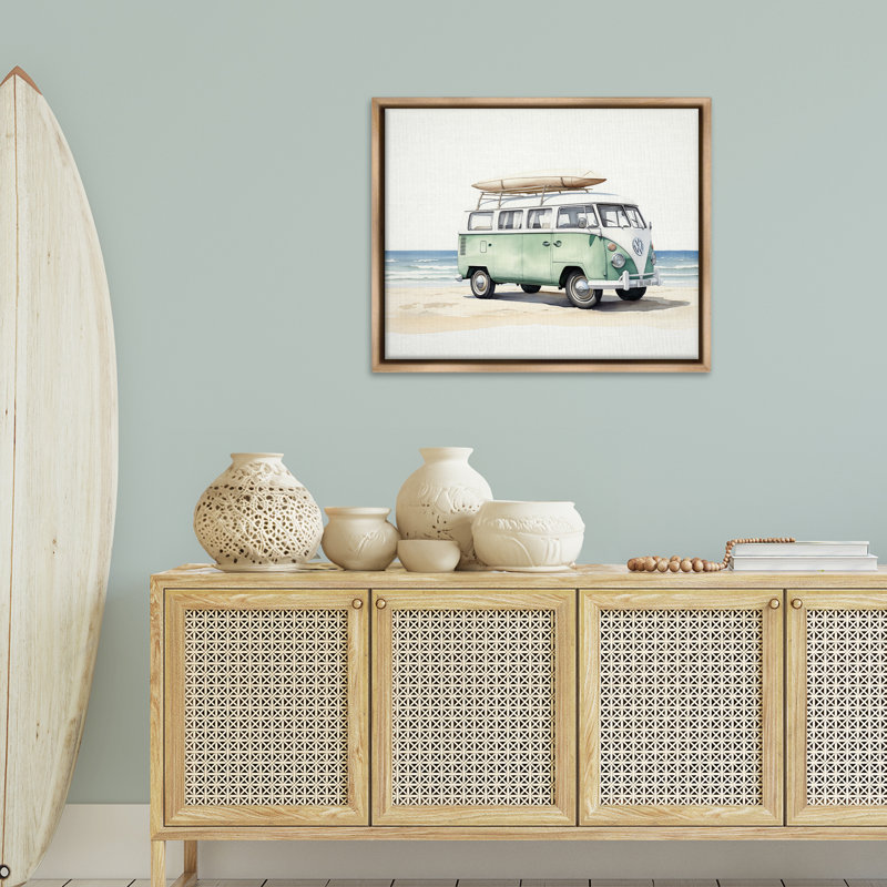  "Tropical Summertime Ride", art mural sur toile flottante par Arlington Prints, Cadre flottant orme Montalcino