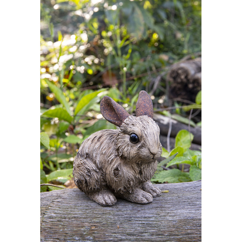 Statue lapin en bois flotté, H 4,13 po x l 3,15 po x P 4,21 po