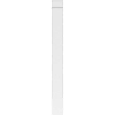 TruCraft Plain Pilaster w/ Decorative Capital & Base, 10"W x 90"H x 2"P Base Can Be Trimmed Up To 6 5/8", Architectural Grade PVC, Sold As Pair