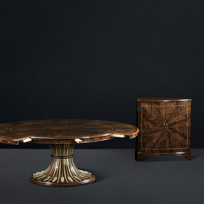 Round Mahogany Wood Dining Table