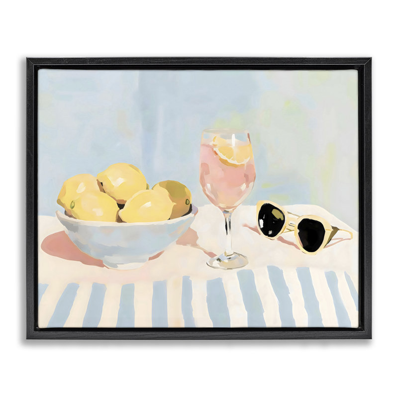 Cadre flottant Aperol & Summer Lemons, design par Sissi et Seb, 17 x 21, Cadre flottant noir de jais