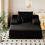 Chaise longue en velours côtelé noir pour le confort d'un cinéma maison, sans assemblage, siège profond surdimensionné avec un sommeil spacieux, matériau doux pour la peau, éponge haute densité, conception lombaire ergonomique et-964660601